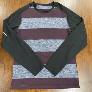 Lululemon Men's Surge Striped Long Sleeve Shirt